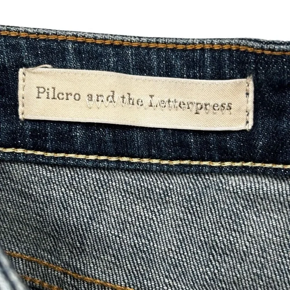 Anthropologie Pilcro and the‎ Letterpress Script Denim Shorts Size 25 - Picture 2 of 7